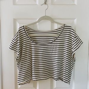 American Apparel Striped Scoop Neck Crop Top